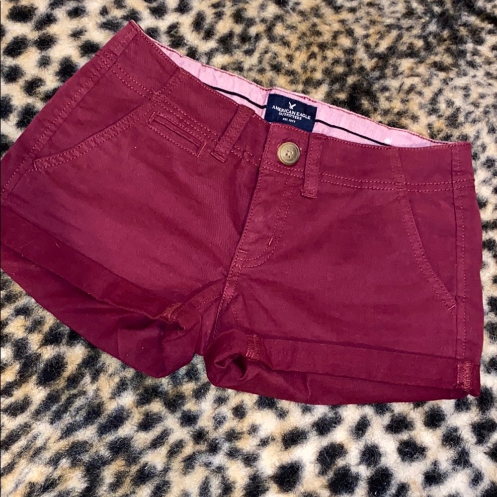 Burgundy American Eagle Shorts